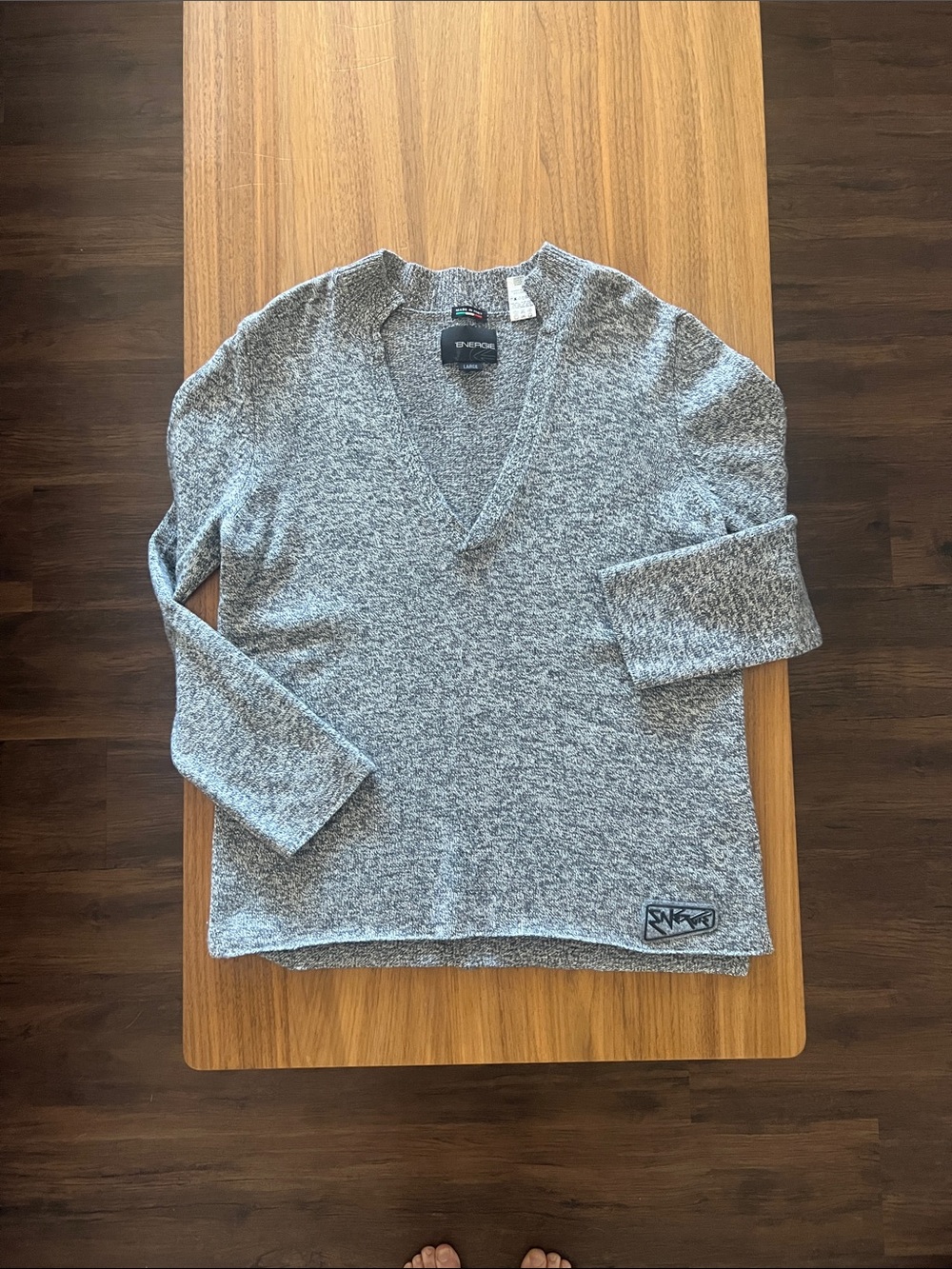Energie Men's Heather Gray V-Neck Sweater